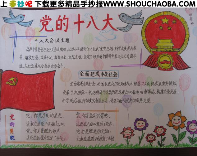 介绍八大处的手抄报 十八大手抄报