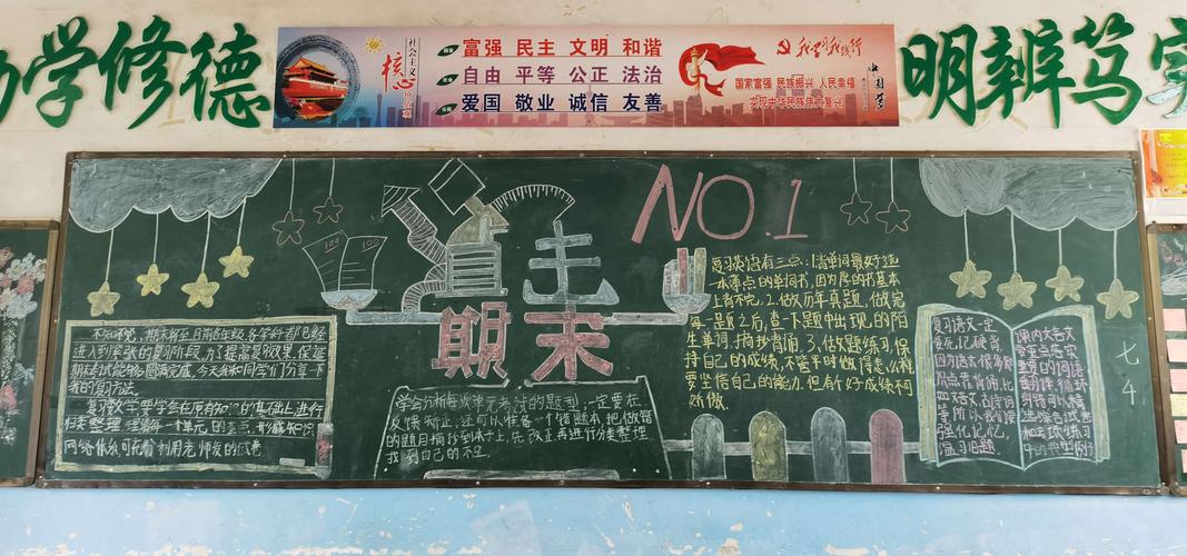 高中生迎考期末主题黑板报 高中生黑板报图片大全