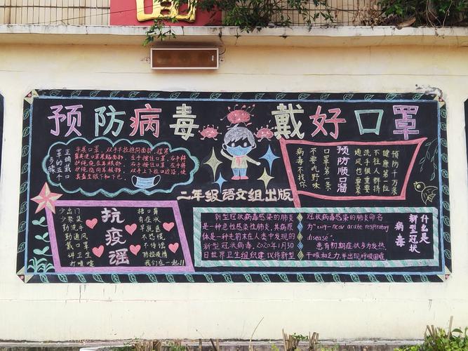 抗疾病黑板报 黑板报图片大全