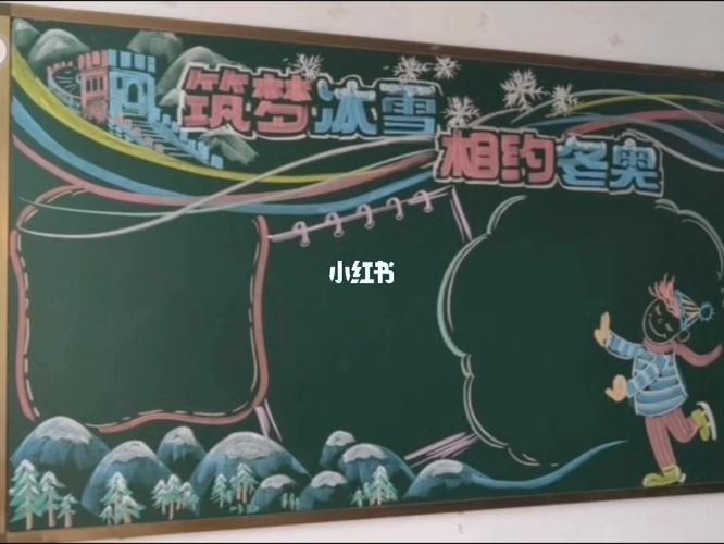 1 29冬季长跑黑板报 黑板报图片素材