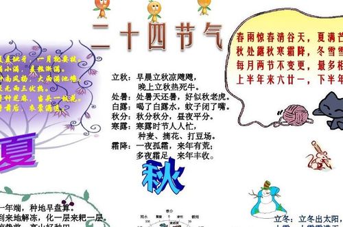 24节气秋风黑板报 黑板报图片素材