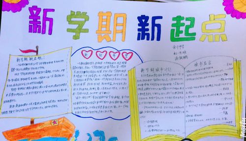 初一新学期新起点新征程手抄报 新学期手抄报