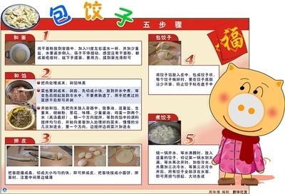 包饺子的制作过程手抄报 制作手抄报