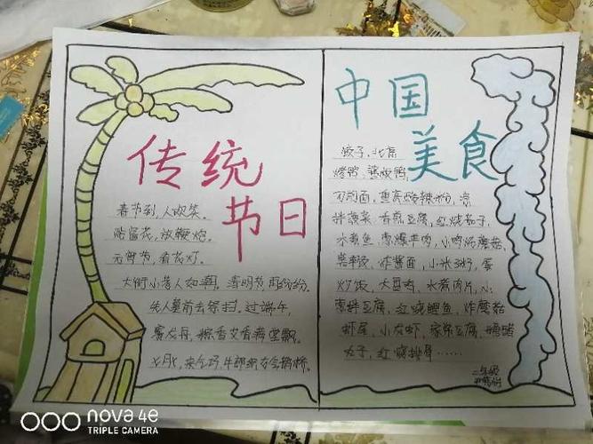 二年级关于中国美食简单手抄报 二年级中秋手抄报