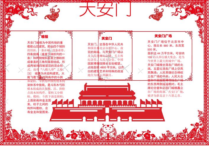 寒假天天安全手抄报 北京天安门手抄报