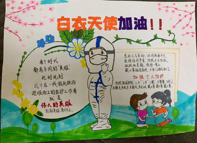 祭奠牺牲在一线的白衣天使手抄报 手抄报简单又漂亮