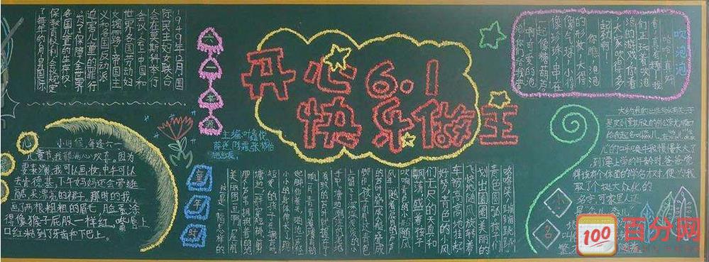 儿童节隶书黑板报 儿童节黑板报图片大全