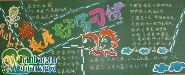 中学生行为养成黑板报 中学生黑板报图片素材