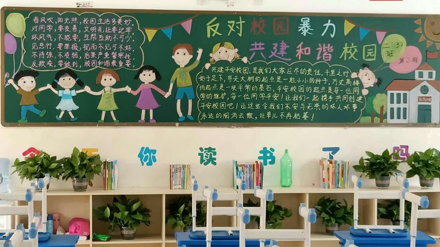 小学平安校园建设黑板报 校园黑板报图片素材