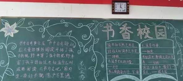 小学生墨香校园黑板报 小学生黑板报图片素材