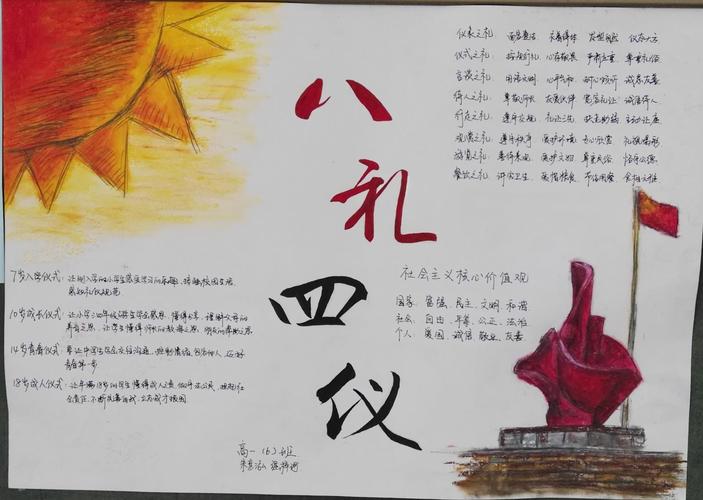 环保和八礼四仪的手抄报 八礼四仪手抄报