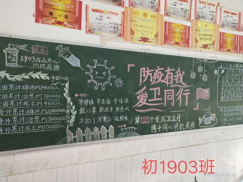 防疫通行爱卫有我黑板报 防疫我们在行动黑板报