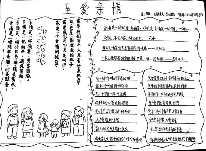 爱的表达方式之亲情之爱手抄报 关于亲情的手抄报