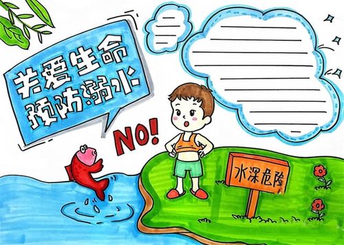 怎么样画简单防滑冰溺水安全手抄报 溺水安全手抄报