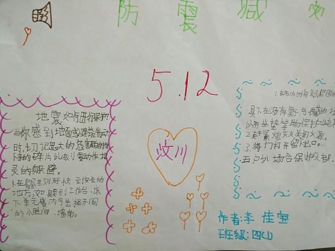 四年级防震安全教育手抄报 防震安全手抄报
