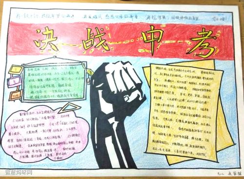 期中考试要努力手抄报 关于中考的手抄报