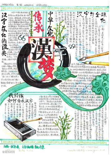 感受汉字魅力弘扬经典文化的手抄报 经典文化手抄报