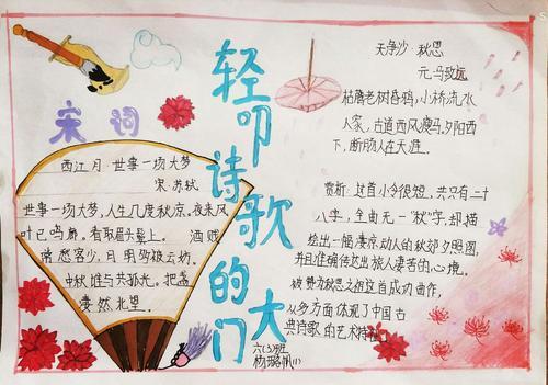 轻叩诗歌大门的手抄报 诗歌手抄报