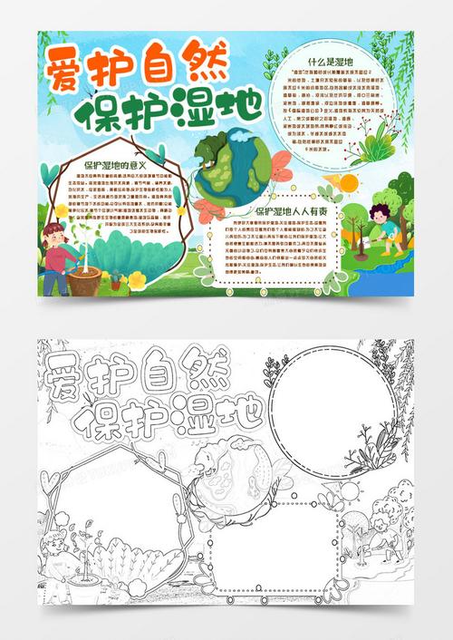 保护黑河湿地手抄报 保护手抄报