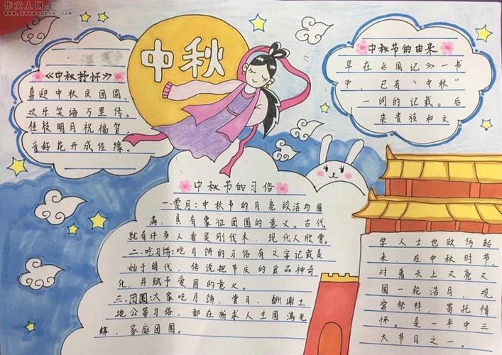 庆祝中国成立70目年手抄报 庆祝中秋节手抄报