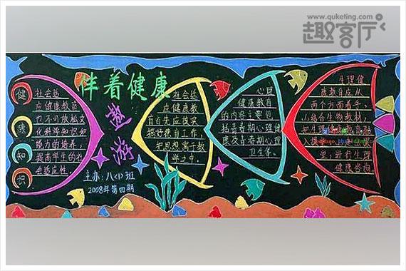 校园卫生心理健康黑板报 心理健康黑板报图片素材