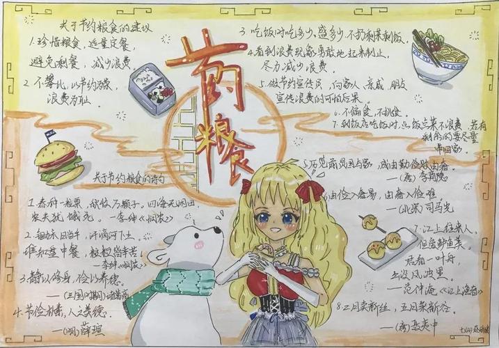 四年级拒绝食物浪费手抄报 四年级手抄报