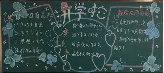 学生开门红黑板报 学生黑板报图片素材
