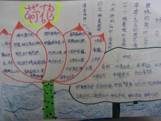 清风絮絮来莲花朵朵开练节手抄报 手抄报模板大全
