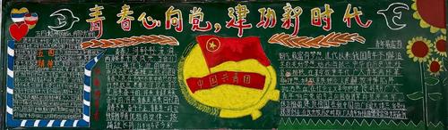 青春心有党建功新时代黑板报 新时代黑板报图片素材
