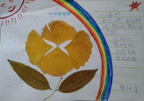 我想画树叶的手抄报 秋天树叶手抄报