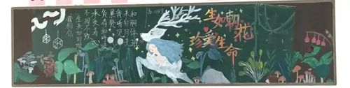 生命犹如一朵花黑板报 黑板报图片素材