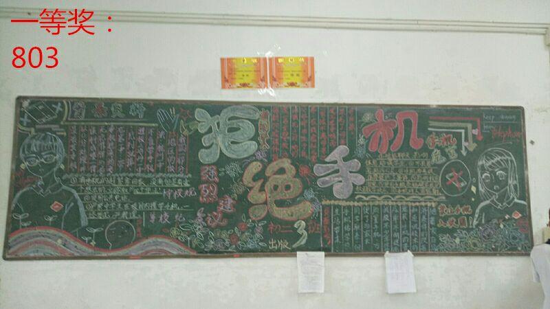 杜绝手机黑板报 黑板报图片素材