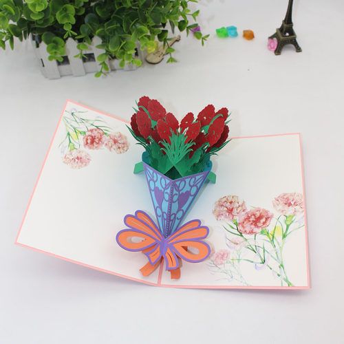 小清新立体花贺卡 小清新立体贺卡
