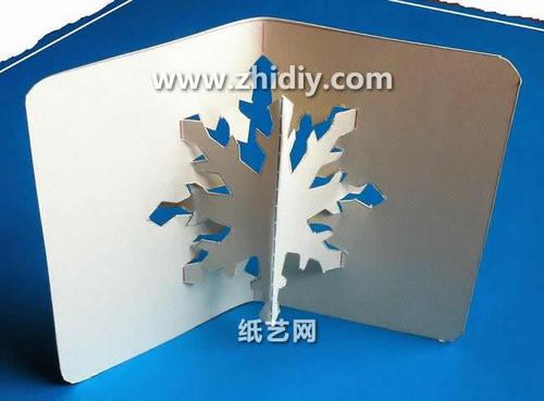 折纸立体雪花的贺卡 立体雪花贺卡