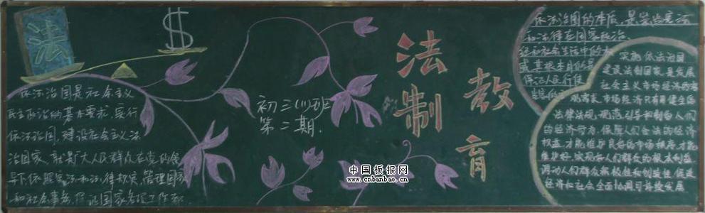 初中生法制黑板报 初中生黑板报图片素材