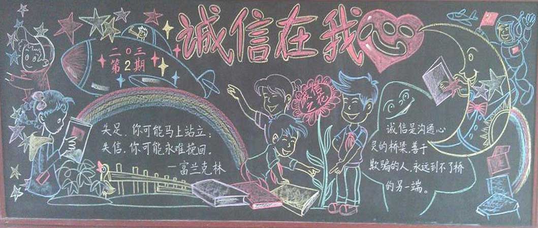 信义主题黑板报 主题黑板报图片大全