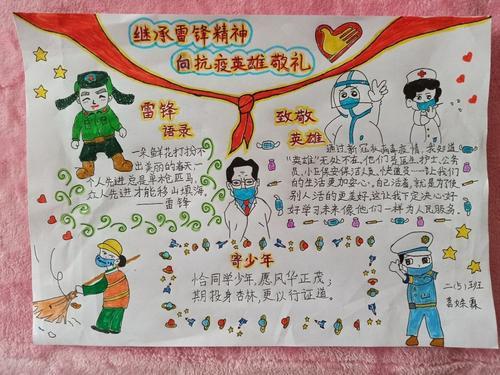 致敬战役英雄人物手抄报 向雷锋致敬手抄报