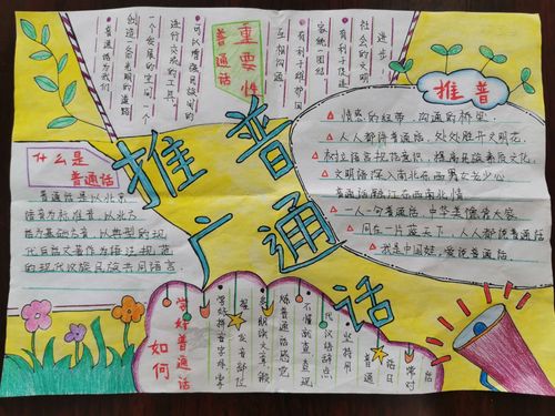 普通话推广周主题手抄报 普通话推广手抄报