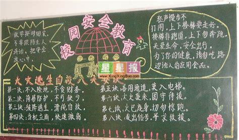 预防意外伤害共创文明校园黑板报 文明校园黑板报图片素材