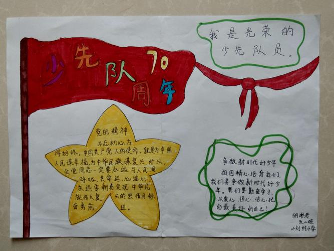庆祝中国少年先锋队成立70周年手抄报 庆祝70周年的手抄报