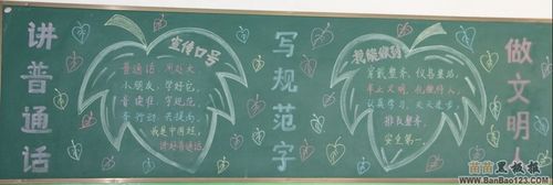 讲好普通话写规范字黑板报 普通话黑板报图片素材