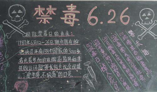 戒毒人员黑板报 黑板报图片素材