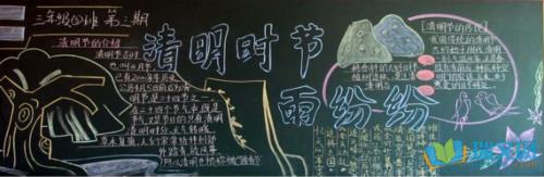 清明节班会简易黑板报 清明节黑板报图片素材