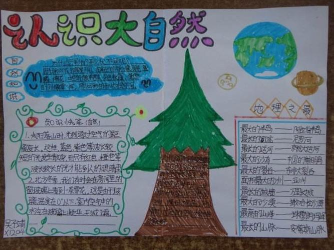 五年级精美的我与大自然手抄报 大自然手抄报
