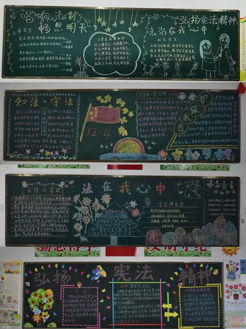 红领巾爱宪法黑板报 红领巾黑板报图片大全