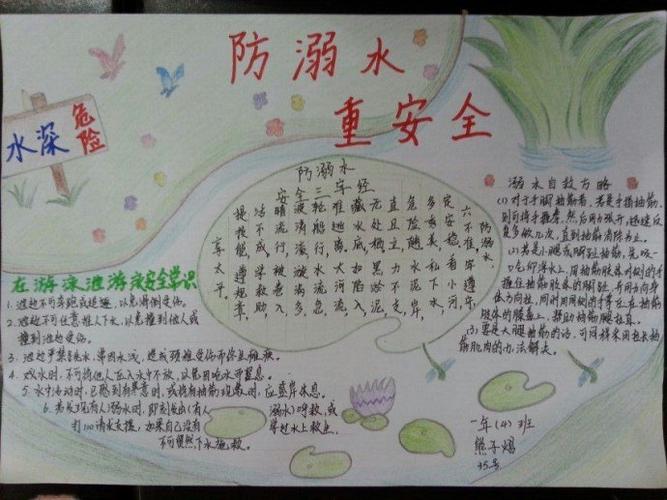 防溺水里面写的字手抄报 防溺水手抄报