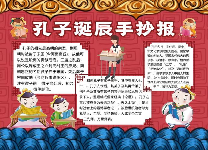 红色百年诞辰向党手抄报 孔子诞辰手抄报