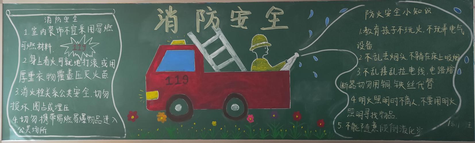 一年级消防安全黑板报 消防安全黑板报图片素材
