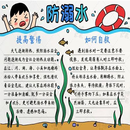 大龄小孩防水溺水手抄报 溺水手抄报