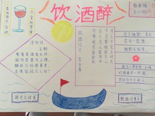 收集关于喝酒的手抄报 手抄报简单又漂亮